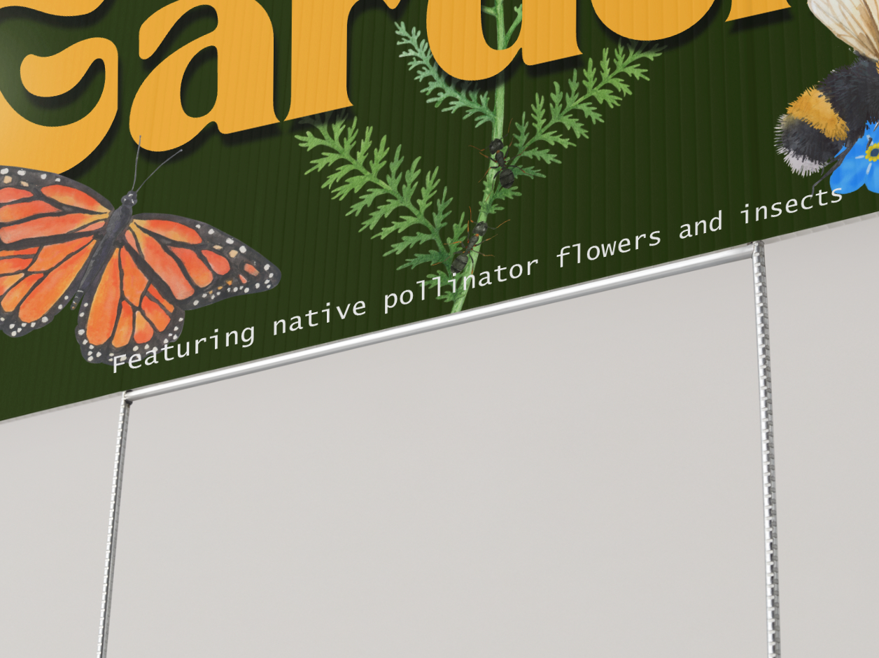 Native Pollinator Garden Lawn Sign